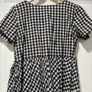 Black and White Checkered Open Back Top